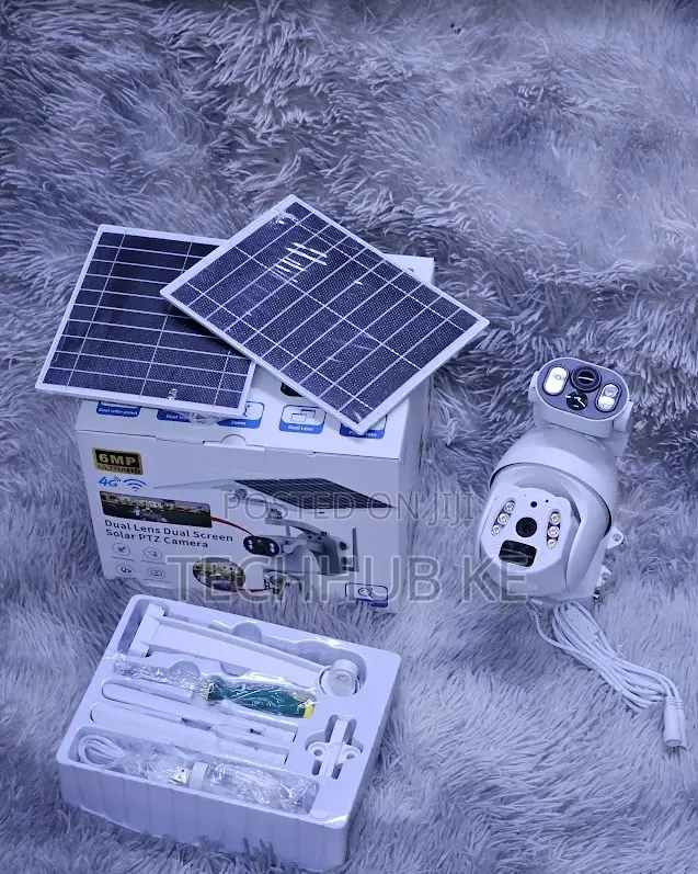 6mp 4g Sim Card Solar Camera – Dual Lens PTZ Camera With Ubox App