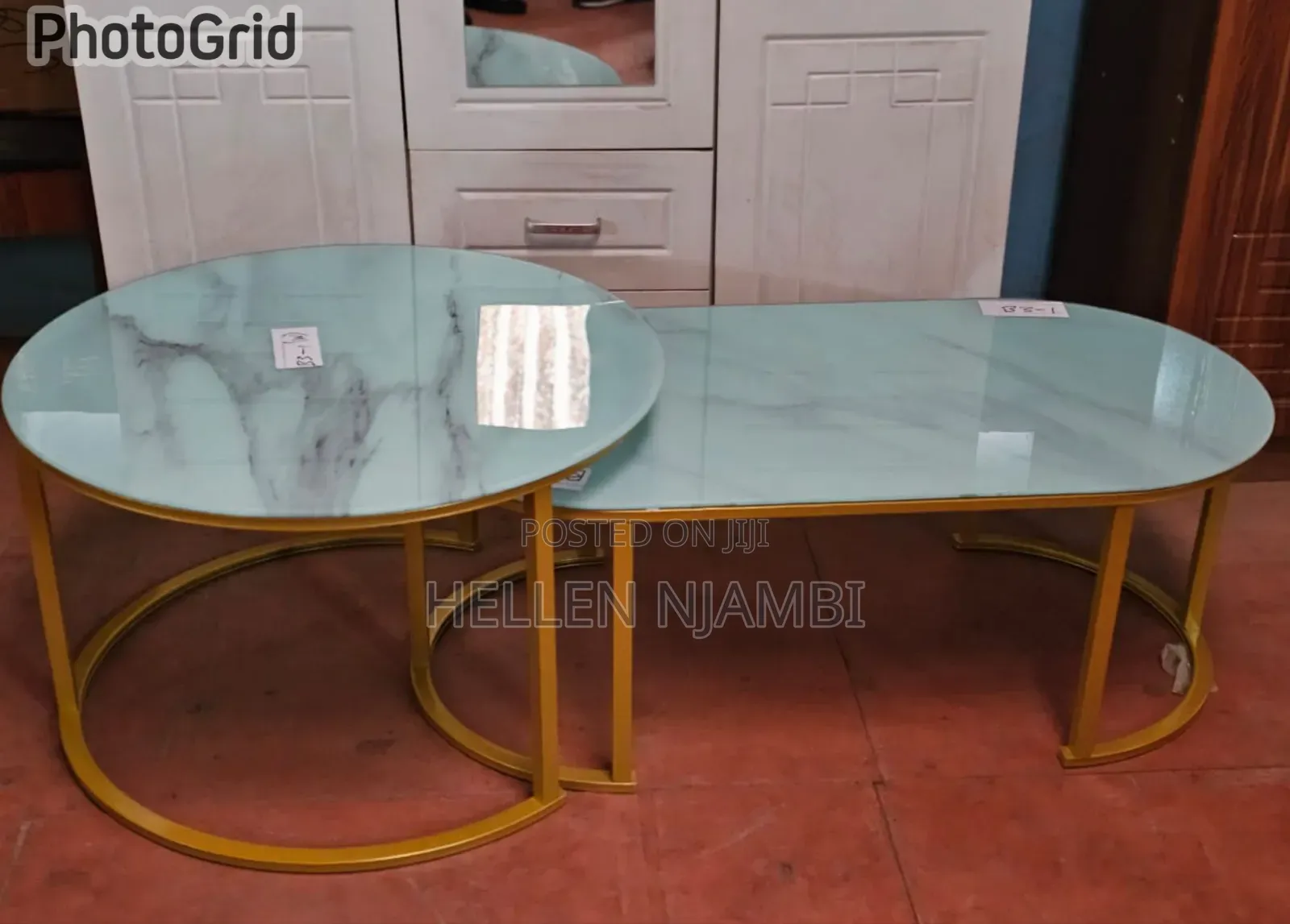 Marble Coffee Table With Glass Effect (White)