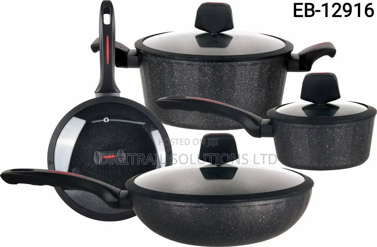 Edenberg EB-12916 8PCS Cookware Set – Marble Non-Stick, Induction