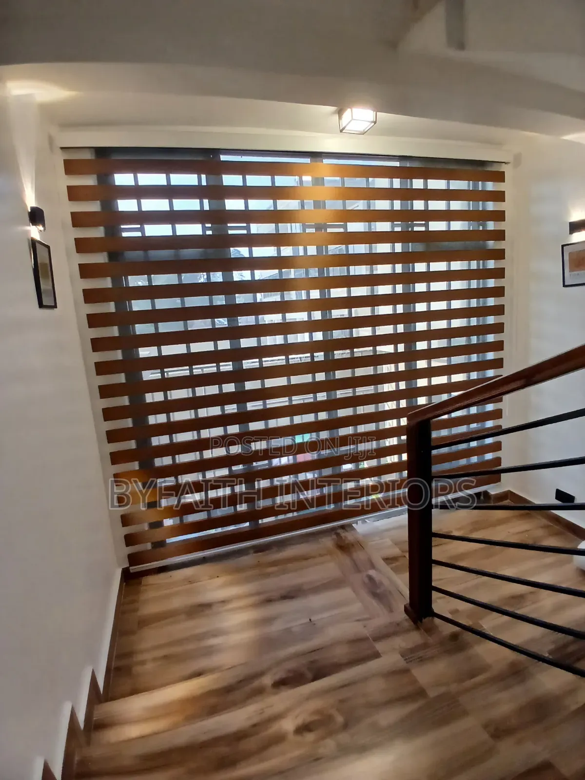 Brown Shade Roll Up Window Blind