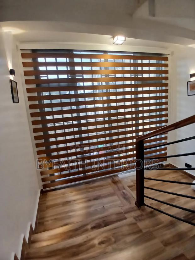 Brown Shade Roll Up Window Blind