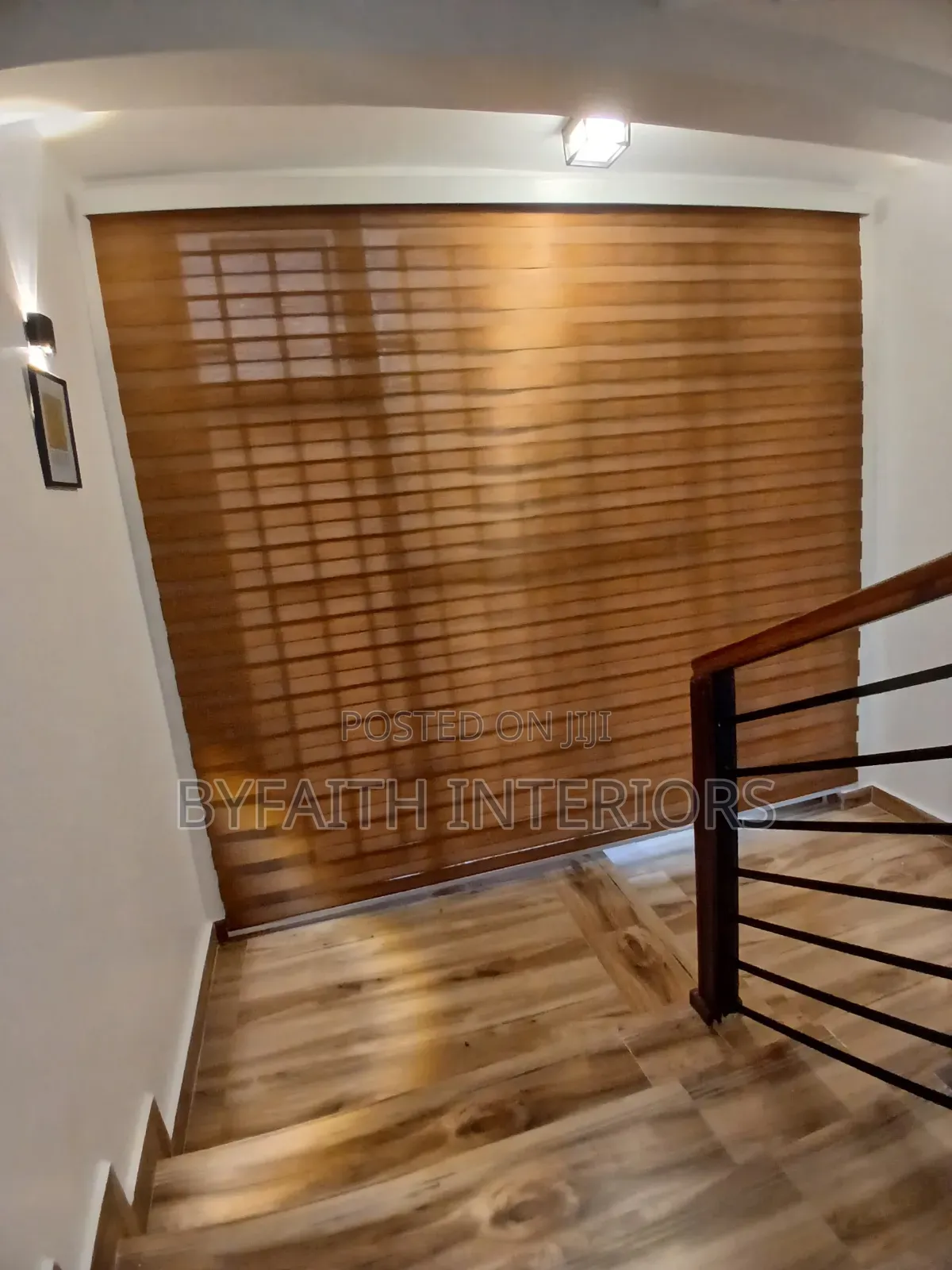 Brown Shade Roll Up Window Blind