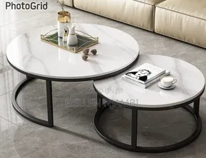 2 in 1 Luxury Pure Marble Top Nesting Coffee Table