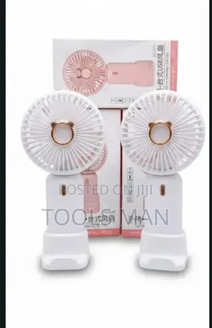 Rechargeable Handheld Mini Fan With Desktop Stand Phone Holder.