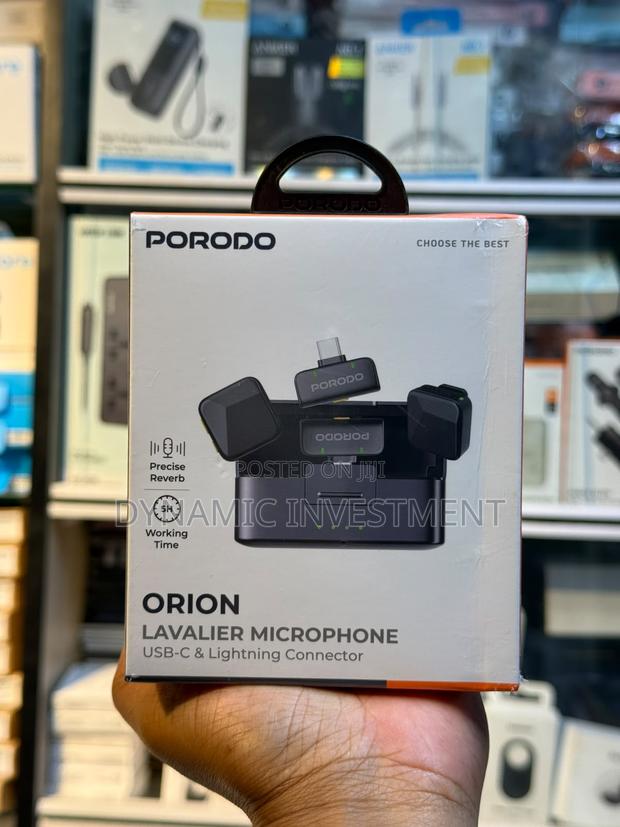 Porodo Orion Lavalier Microphone Type-C Lightning Head Connector
