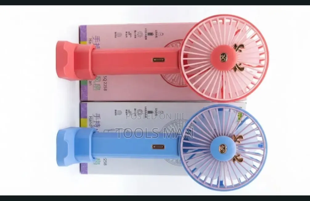 Rechargeable Portable Handheld Fan SQ 2258 - Pink Blue.
