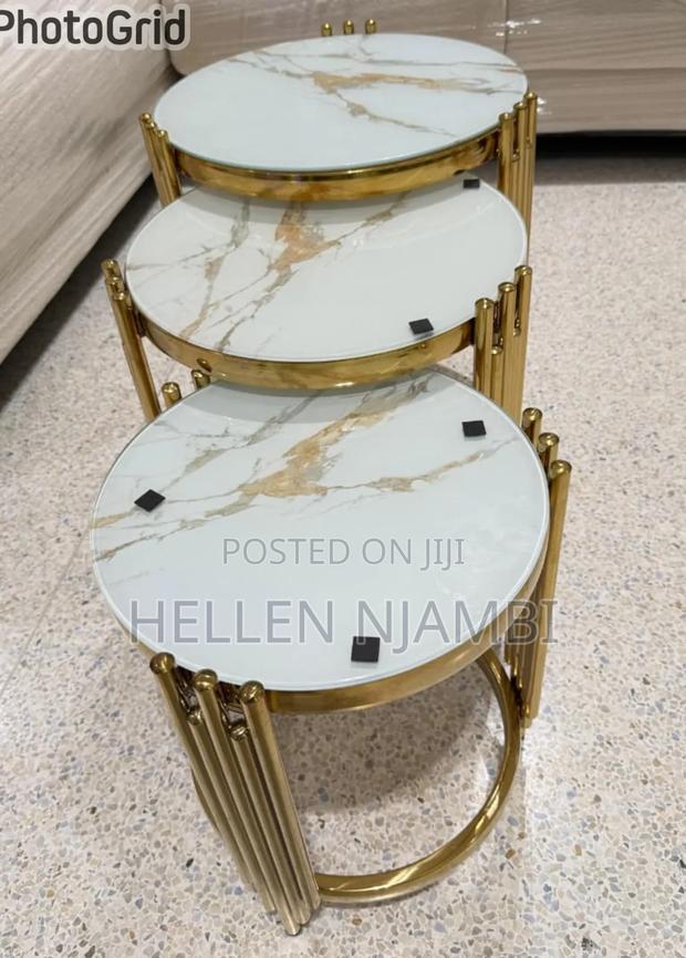 3 in 1 Executive Pure Marble Table