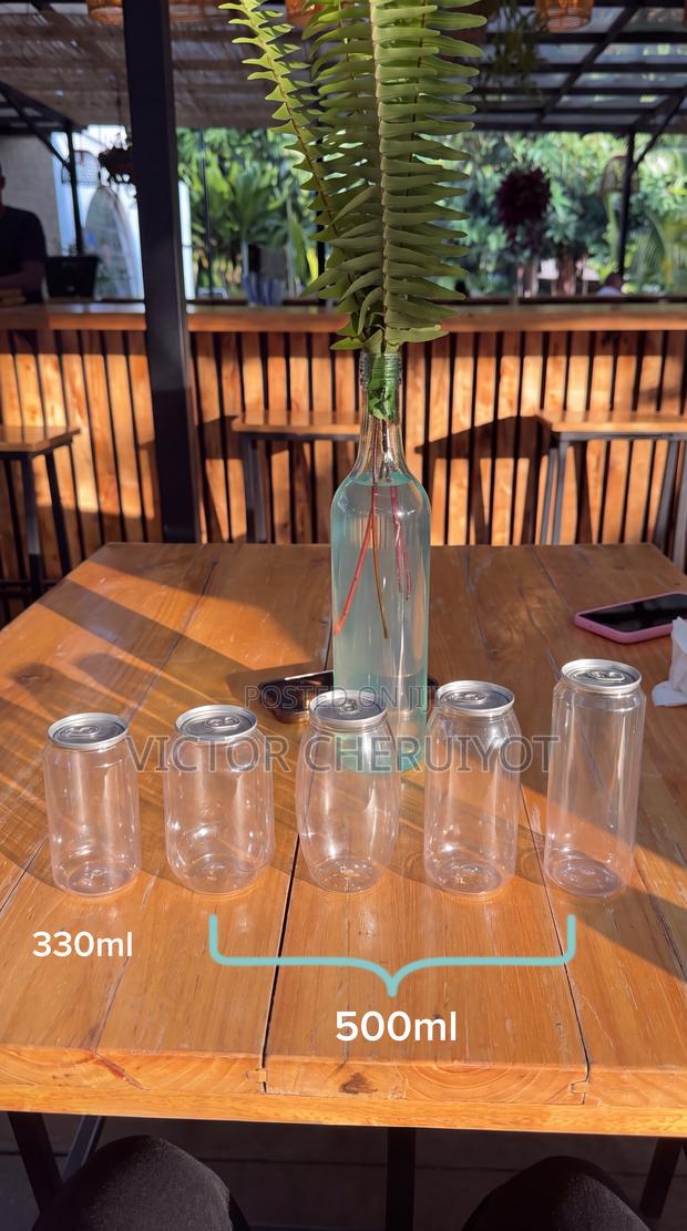 Clear PET Plastic Cans With Lids - thumbnail 2