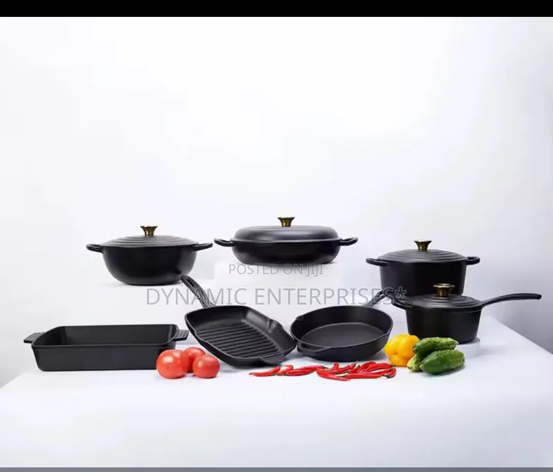 11-Piece Enamel Cast Iron Pot Cookware Set