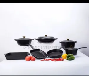 11-Piece Enamel Cast Iron Pot Cookware Set