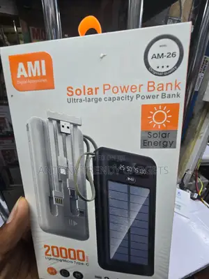 20000mAh AMI Power Bank With Solar Charging Dual USB