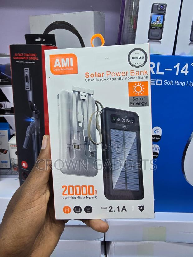 AMI AM-26 Portable Solar Charger 20000mAh Fast Charging - thumbnail 2