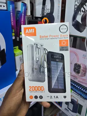AMI AM-26 Portable Solar Charger 20000mAh Fast Charging