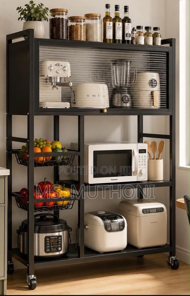 Multi-Tier Rolling Kitchen Organizer and Baker's Rack With Wheels - main view