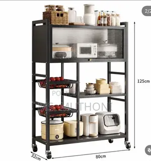 Multi-Tier Rolling Kitchen Organizer and Baker's Rack With Wheels
