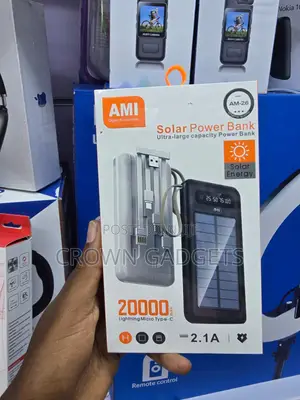 AMI 20000mAh Dual USB Solar Power Bank With LED Display