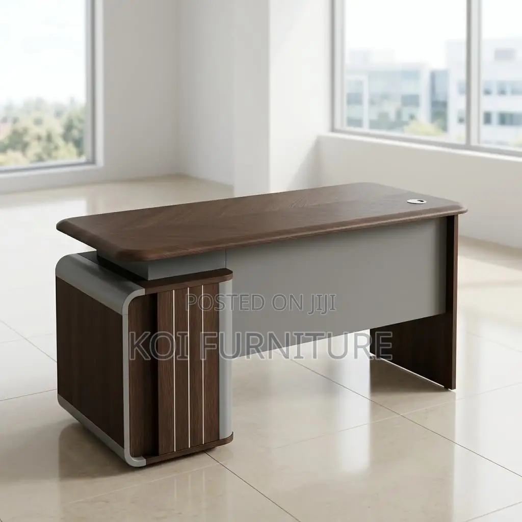 Office Desk; 1.4m Clerical Office Desk With Integrated Cable Port