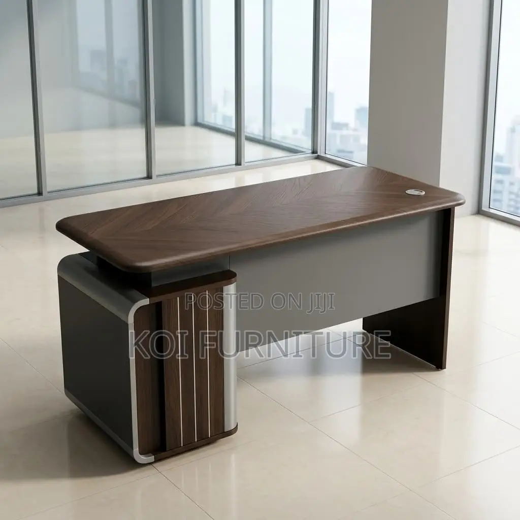 Office Desk; 1.4m Clerical Office Desk With Integrated Cable Port