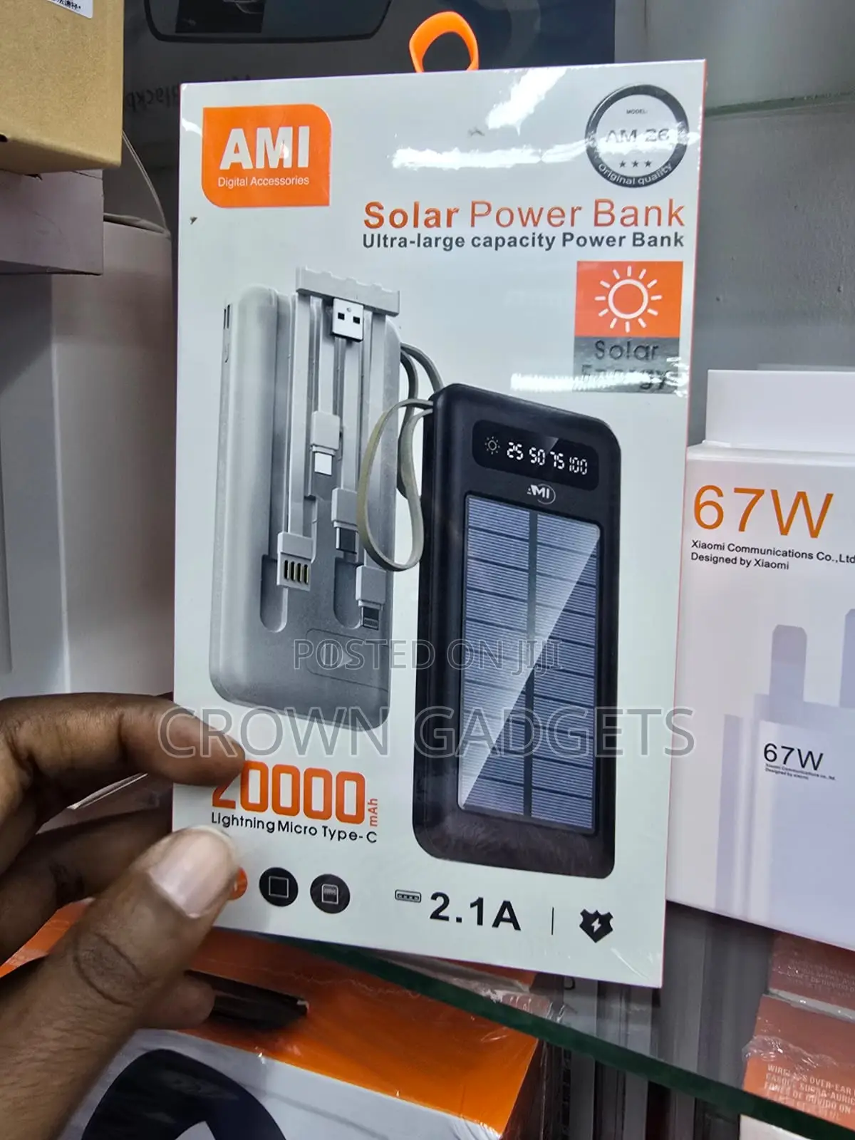 AMI AM-26 20000mAh Portable Solar Charger Power Bank