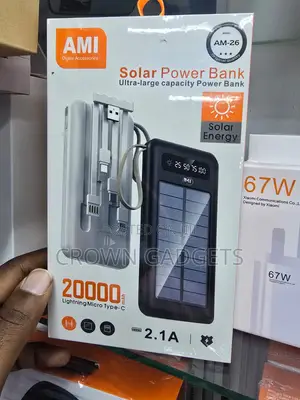 AMI AM-26 Fast Charge Power Bank With Built-in Cables