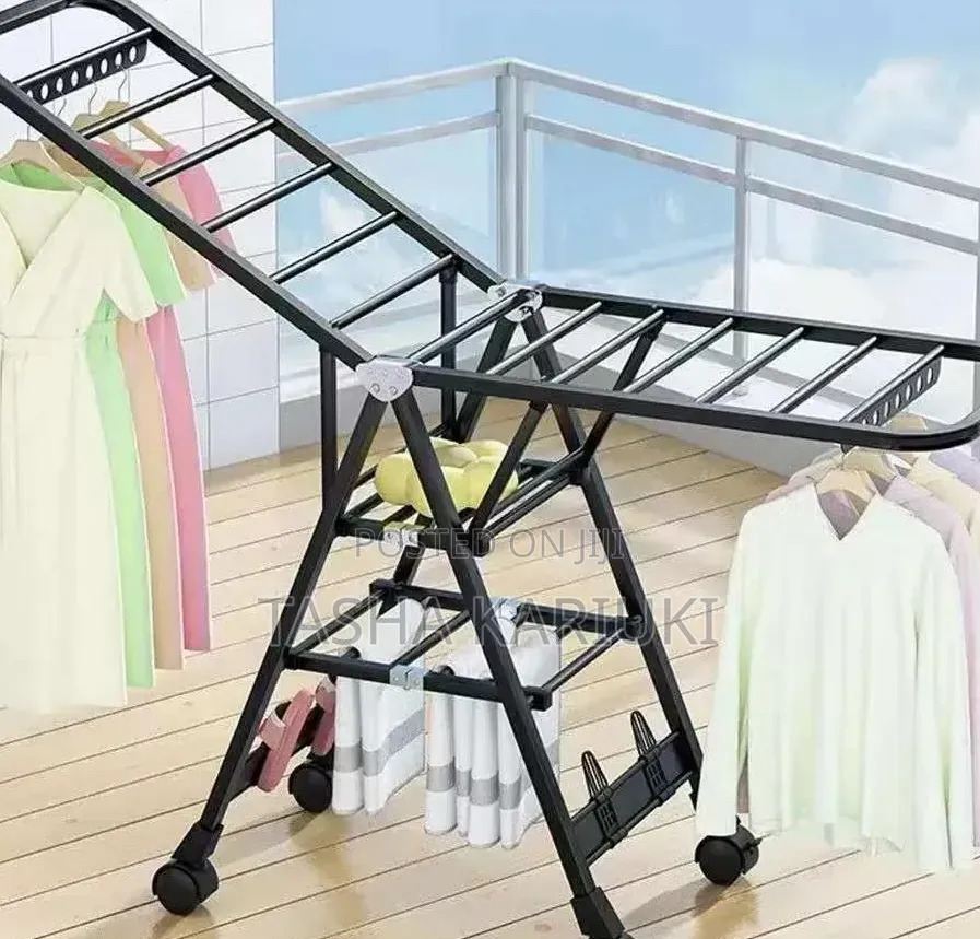 Foldable Drying Rack With Wheels