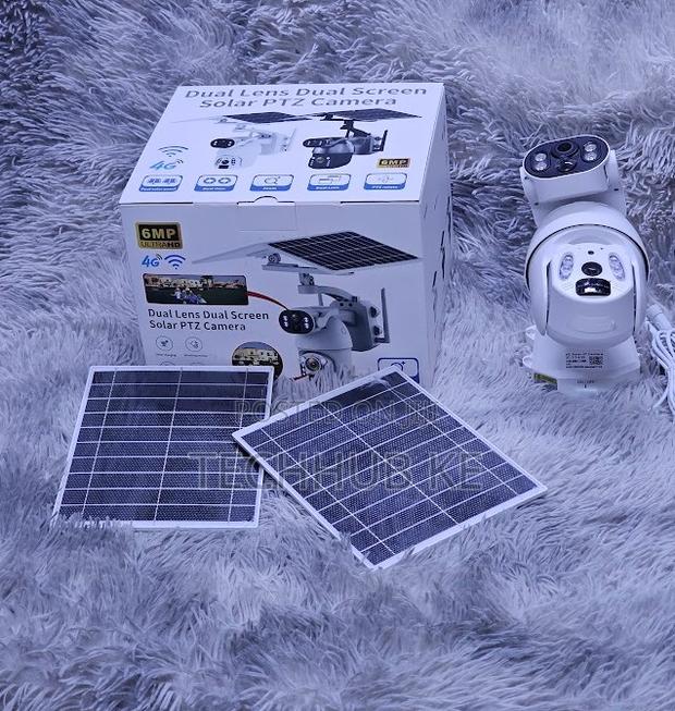 Dual Lens Outdoor Security Camera Ubox PTZ Rotation Solar Charging