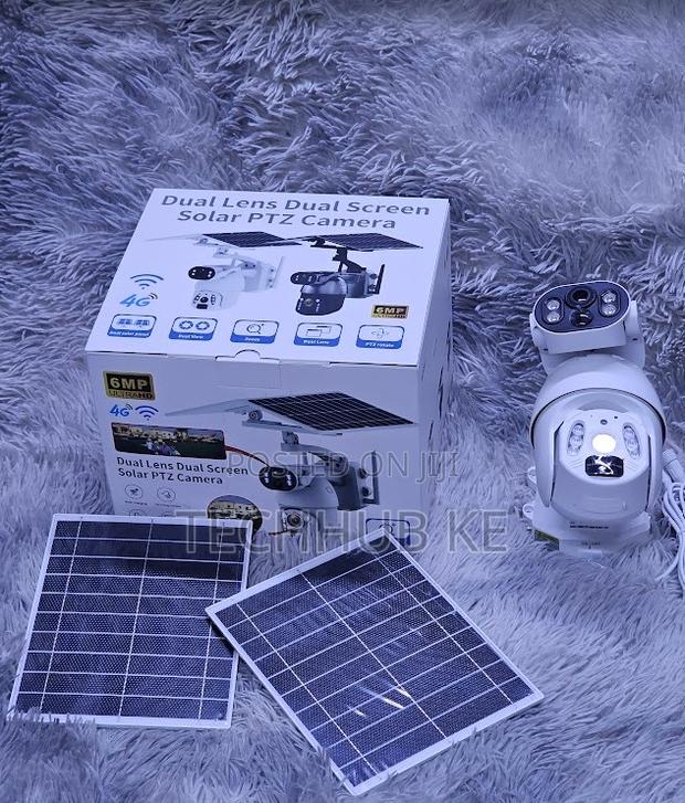 Dual Lens Solar Powered CCTV Camera Simcard Enabled Full Hd 6mp