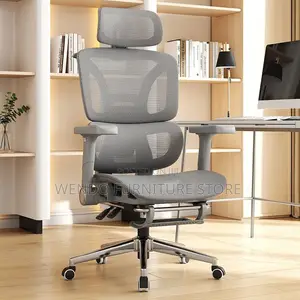 Office Chairs; Orthopedic Executive Chair With Footrest in White