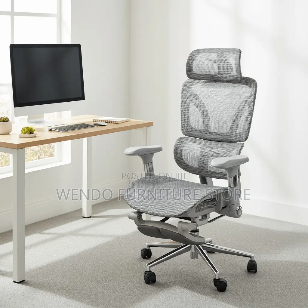 Office Chairs; Orthopedic Executive Chair With Footrest in White