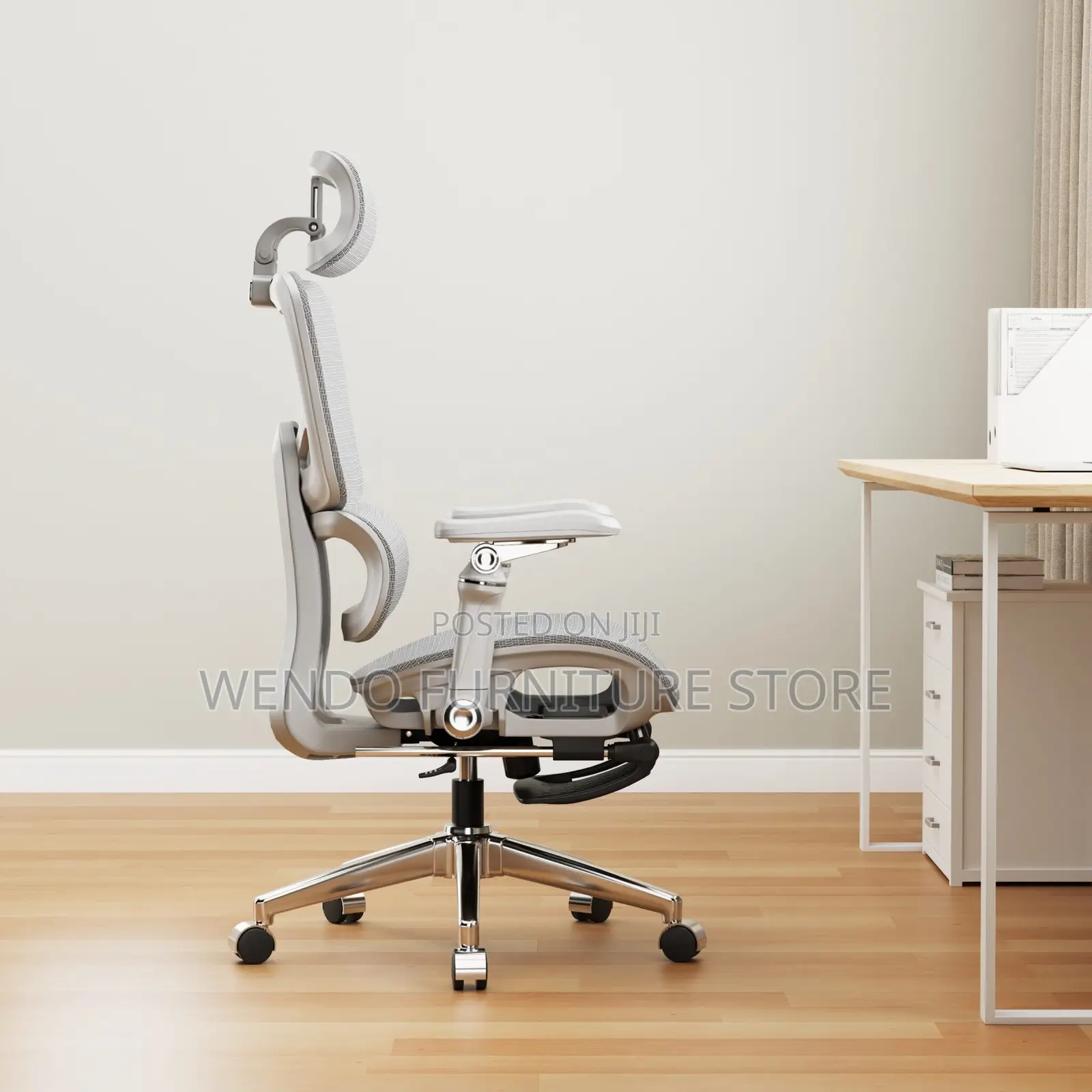 Office Chairs; Orthopedic Executive Chair With Footrest in White
