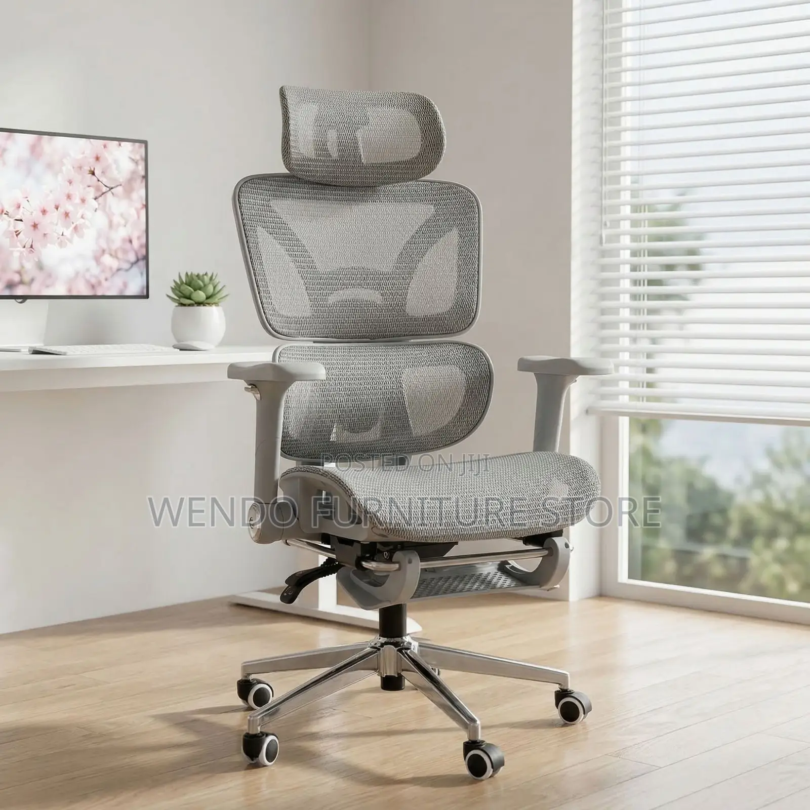 Office Chairs; Orthopedic Executive Chair With Footrest in White