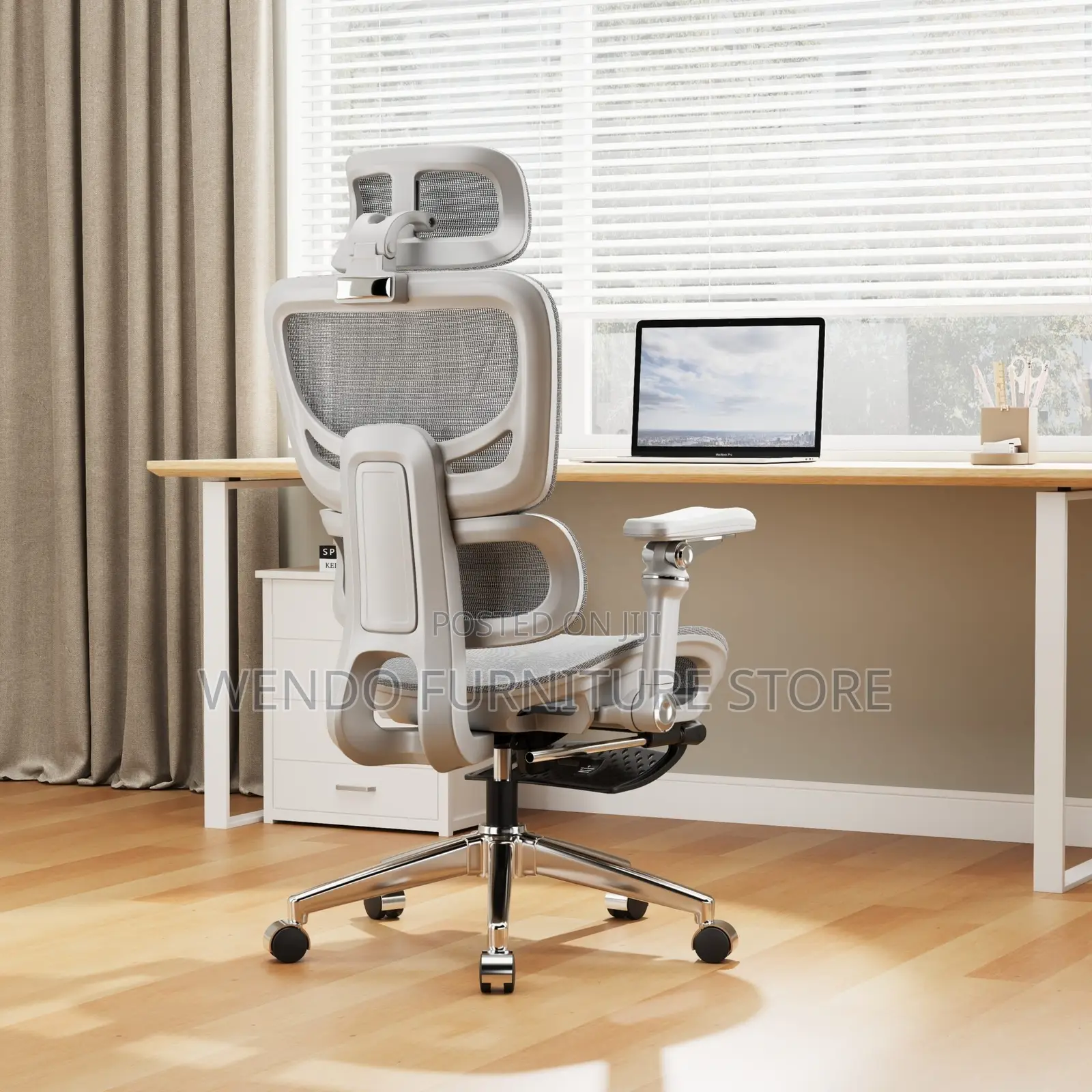 Office Chairs; Orthopedic Executive Chair With Footrest in White