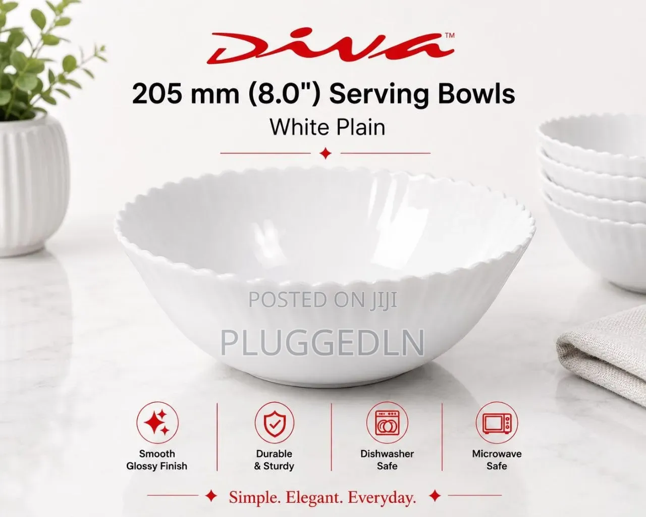 Glass Serving Bowls 24 PCS Per Box - 8" (205mm)