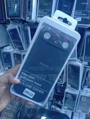 Tecno Spark Slim Silicone Protective Back Cover-, Soft-Touch Finish.