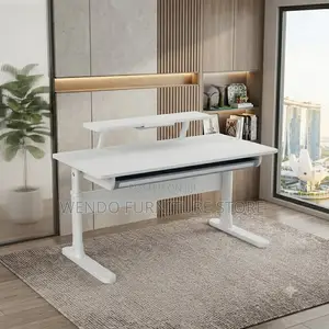 Office Desk; Adjustable White Home Office Resistant Scratch Desk