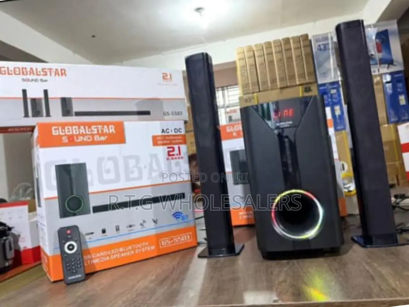 Globalstar V527 2.1CH Tall Boy Subwoofer System