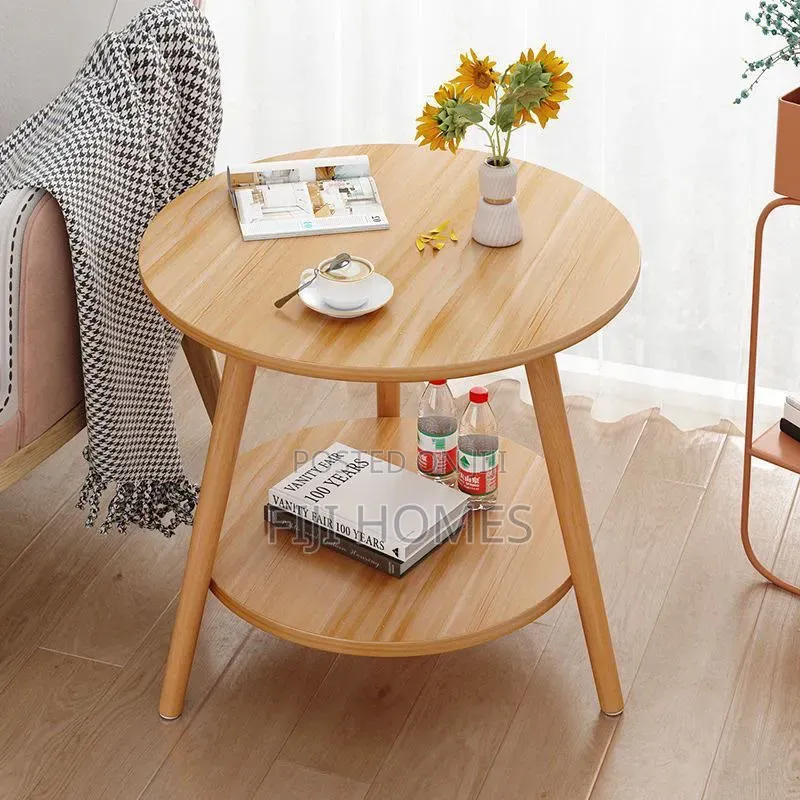 2 Layer Minimalist Nordic Style Coffee Side Table - Size:50*50CM