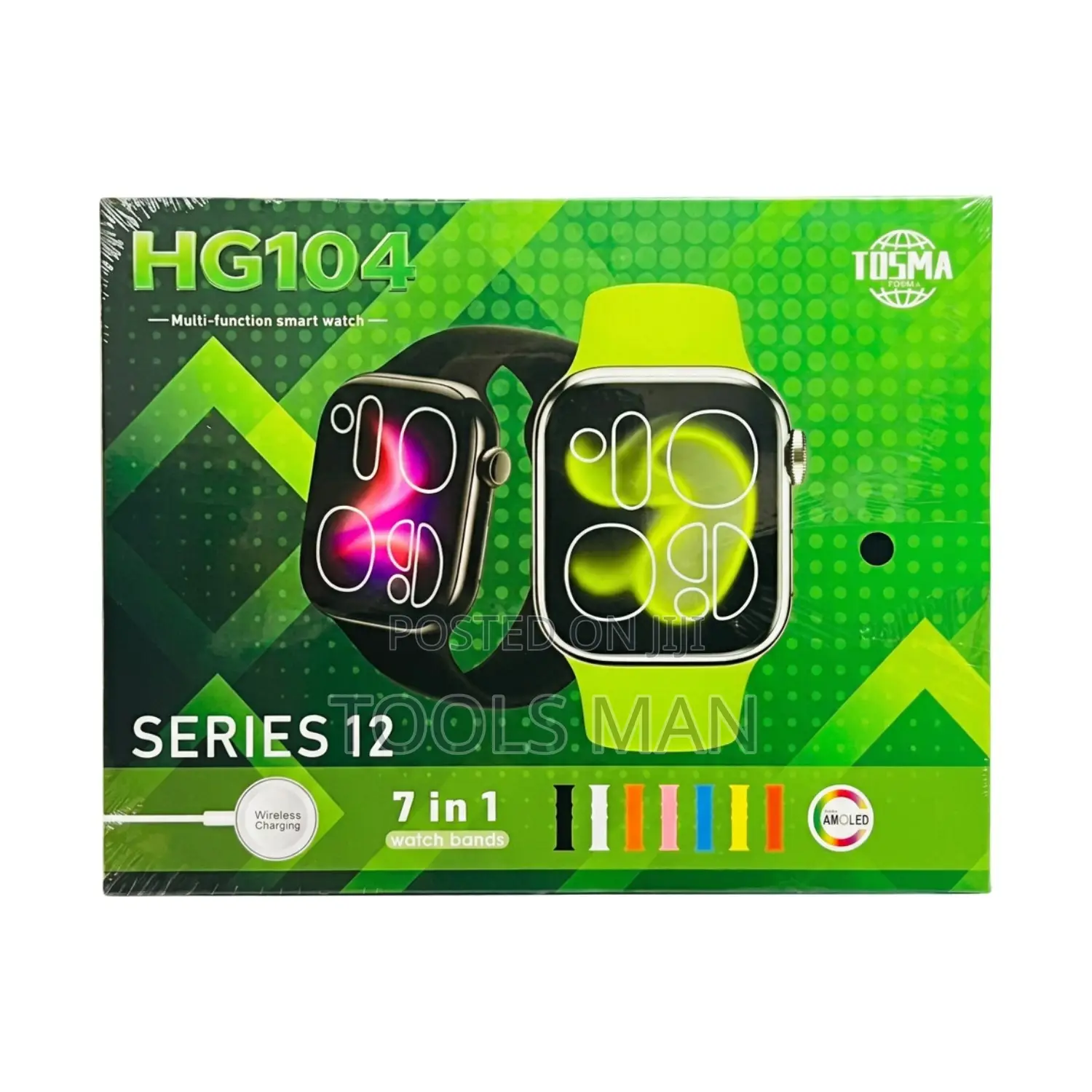 TOSMA HG104 Series 12 Smart Watch 7-in-1 AMOLED Wireless Charge