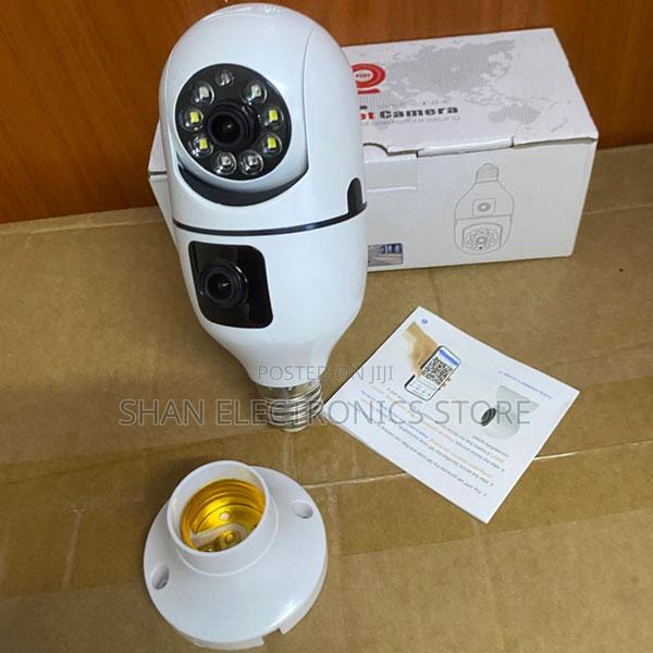 360° Smart Security Plug Play Dual Lens WiFi Bulb Cam Real-Time