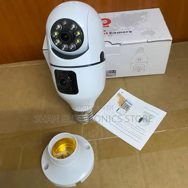 360° Smart Security Plug Play Dual Lens WiFi Bulb Cam Real-Time