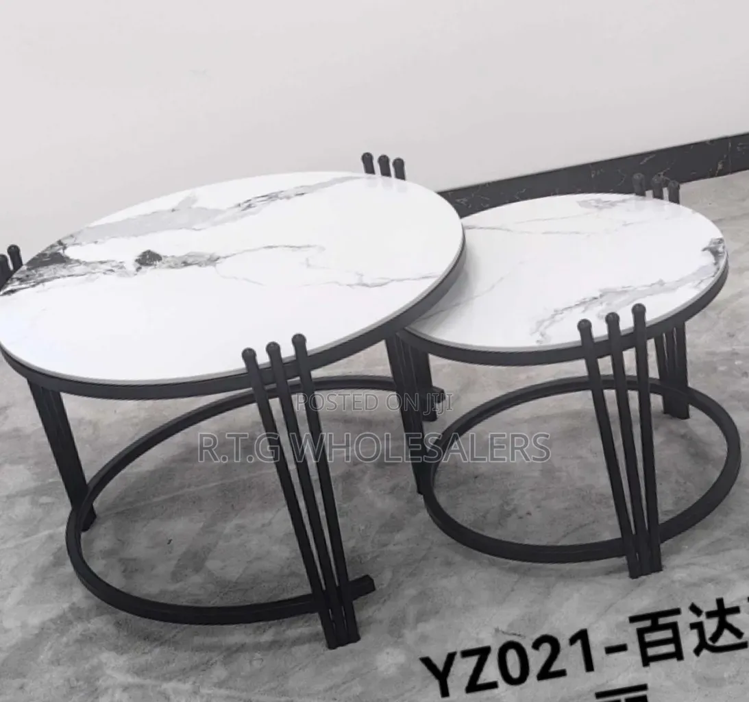 Executive Marble Coffee Table Set – 2-in-1 Design