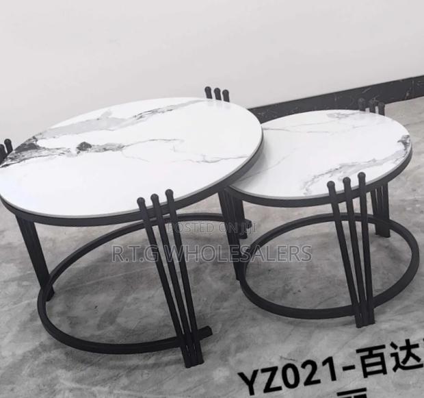 Executive Marble Coffee Table Set – 2-in-1 Design