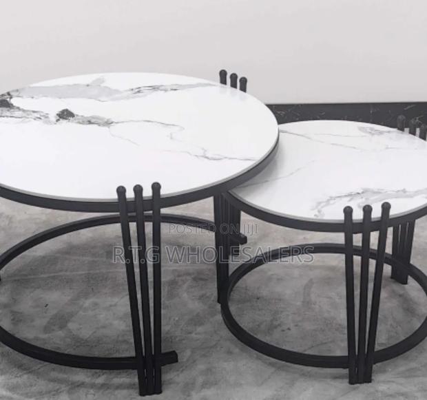 Executive Marble Coffee Table Set – 2-in-1 Design - thumbnail 2