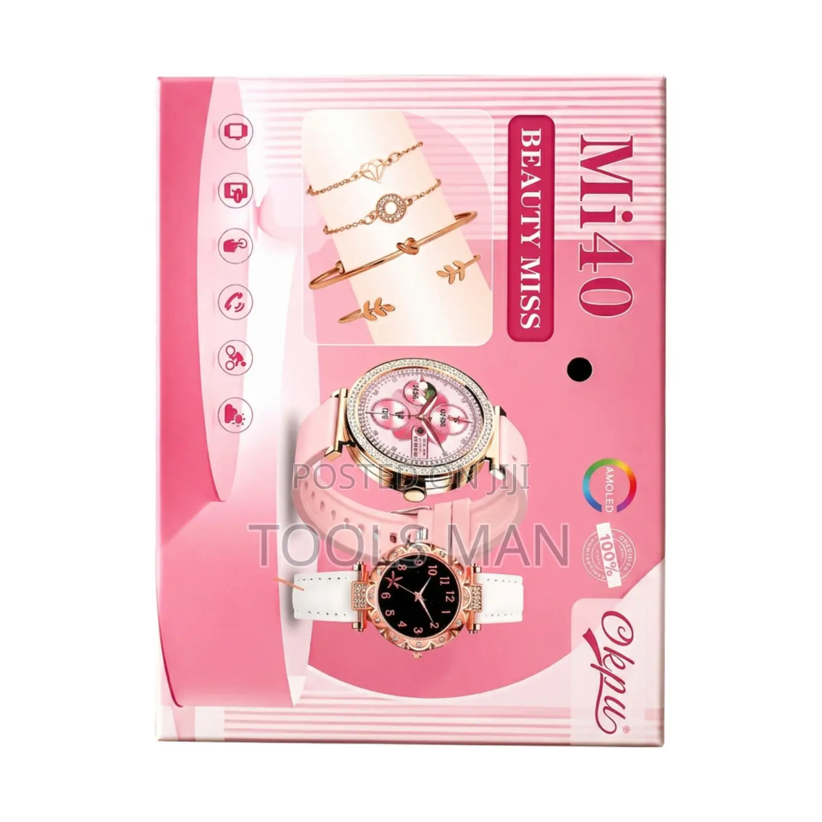 Okpu Mi40 Beauty Miss Smart Watch Gift Set Pink