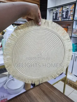 6pcs Round Elegant Braided Table Mats-Av