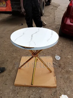 Modern Round Table With Marble Effect