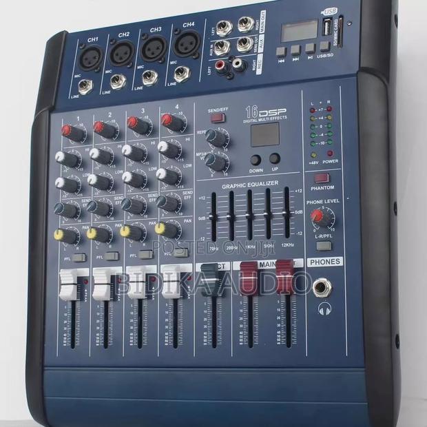 4-Channel Professional Compact Audio Mixer With 16 DSP Effects and US