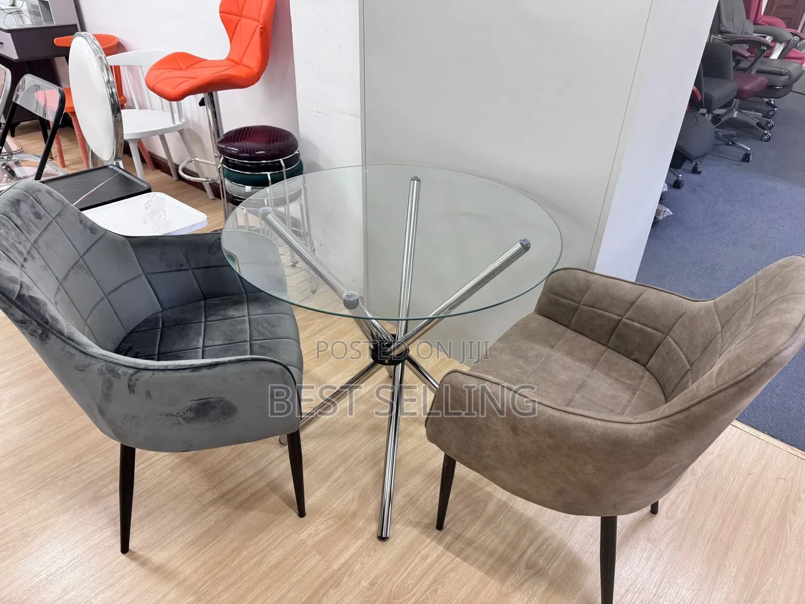 Modern Round Table and Dining Chairs