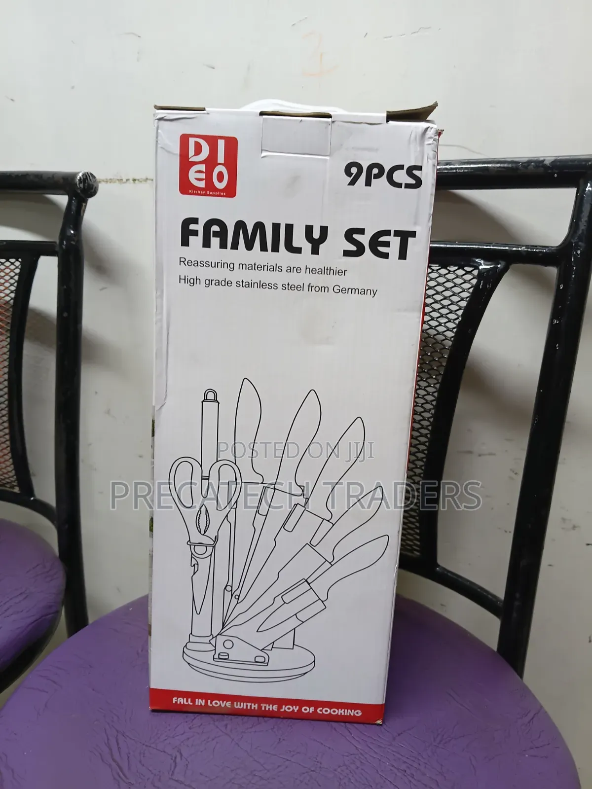 9pcs Knife Set Stainless Steel Marble Handle Knife Set With Holder