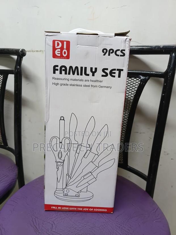 9PCS Kitchen Knife Family Set With Acrylic Stand